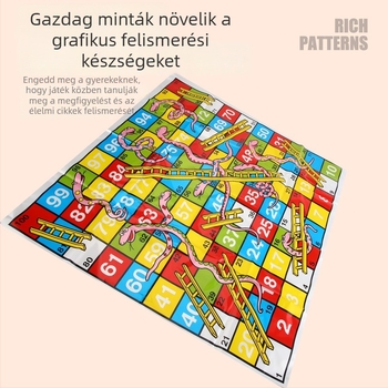 Snakes and Ladders – nagy méretű családi társasjáték gyerekeknek, műanyagból, interaktív, családi játék, fejleszti a kéz- és gondolkodási készségeket, otthoni használatra, 7–14 éves