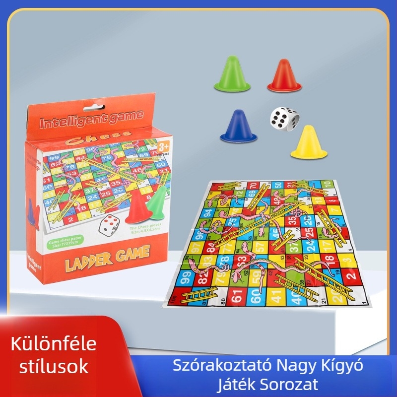 Snakes and Ladders – nagy méretű családi társasjáték gyerekeknek, műanyagból, interaktív, családi játék, fejleszti a kéz- és gondolkodási készségeket, otthoni használatra, 7–14 éves