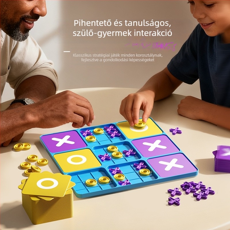 XO Tic-Tac-Toe asztali játék gyerekeknek 4–6 éveseknek — műanyag anyag, Xiaodi márka, beltéri használatra, fejleszti a logikus gondolkodást