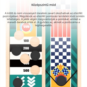 Fából készült pályás sakkjáték két játékosnak – családi oktató társasjáték 4–6 éveseknek