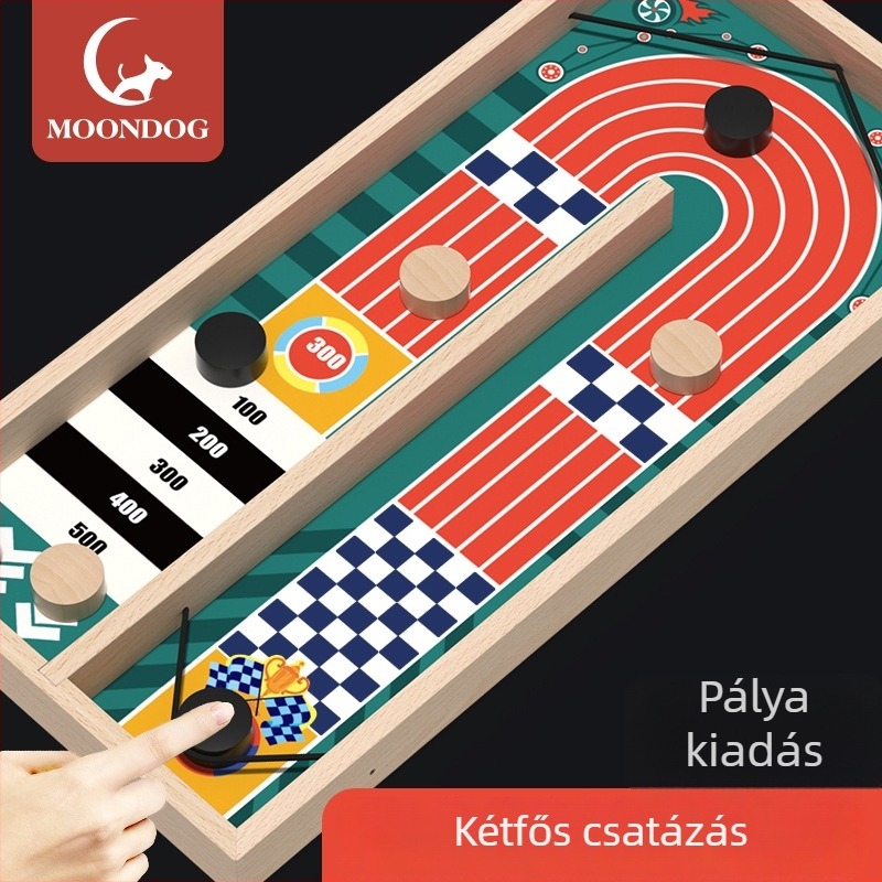 Fából készült pályás sakkjáték két játékosnak – családi oktató társasjáték 4–6 éveseknek