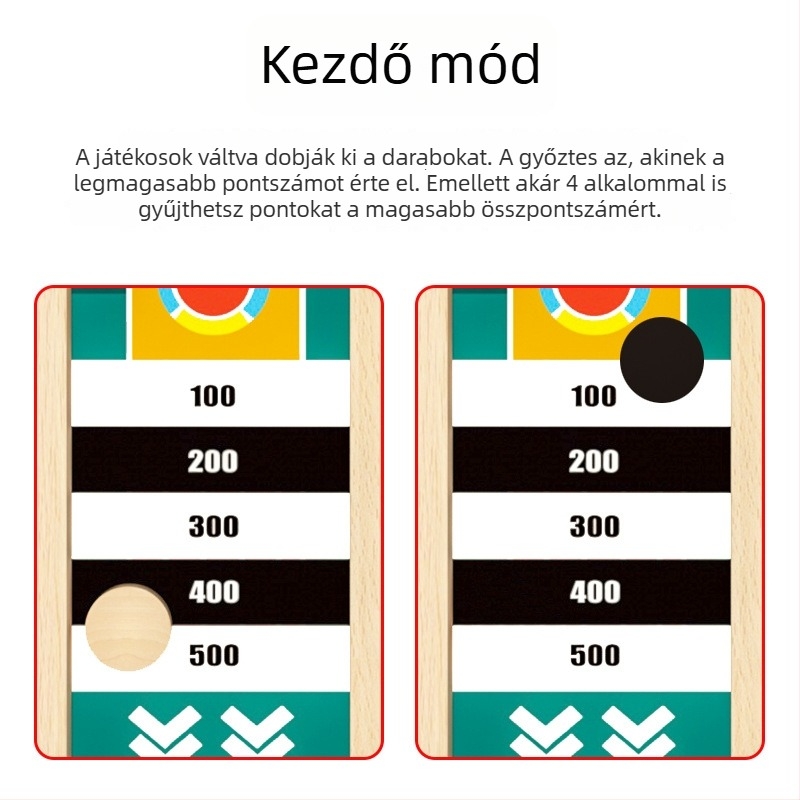 Fából készült pályás sakkjáték két játékosnak – családi oktató társasjáték 4–6 éveseknek