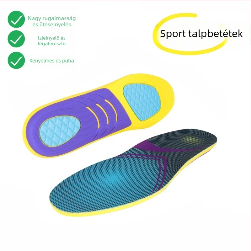 Férfiaknak szánt sportos ütéscsillapító talpbetét, nedvességelvezető, szagtalan, légáteresztő, puha talp, magasság növelő, boltozat-támogatás, teljes hosszúságú ortopéd talpbetét