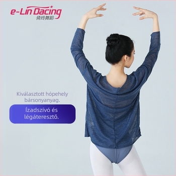 Klasszikus táncos kosztüm szett, hosszú ujjú, felső és alsó rész elválasztva, pamut-bambusz keverék anyag, bélés spandex