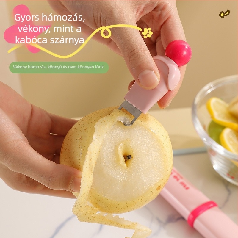 Kétfejű rozsdamentes acél hámozó gyümölcsök és zöldségekhez, vastított kivitel, élelmiszer-minőségű, testreszabható