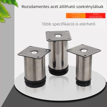 Rozsdamentes acélból készült állítható bútorlábak – szekrényekhez, asztalokhoz és székekhez, magasság 50–1000 mm