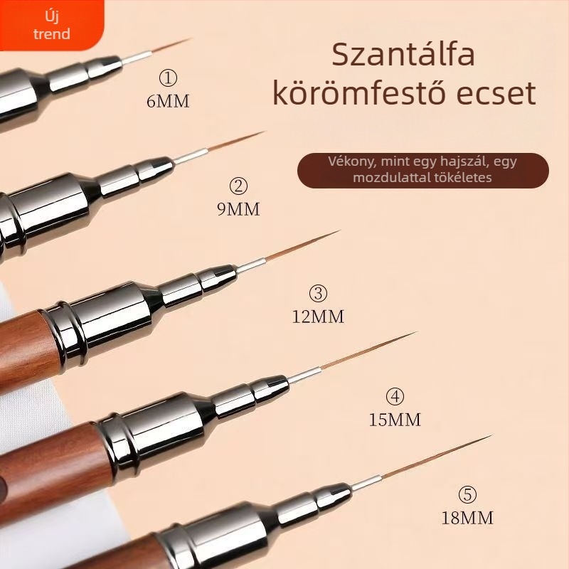 Japán stílusú köröm művészeti készlet: tűcső liner tollkészlet finom festő tollakkal a francia vonalrajz és árnyékolás számára
