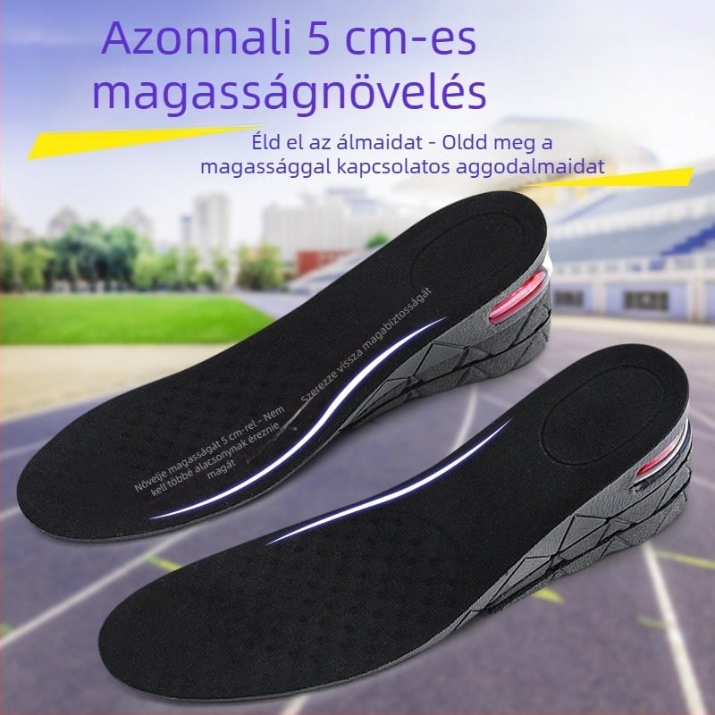 Belső magasságot növelő talpbetét, ütéscsillapító, láthatatlan léggömbös párna, teljes hosszúságú talpbetét, 3/5/7 cm, uniszex