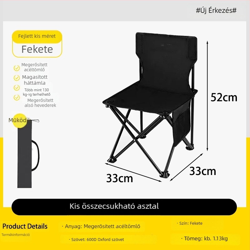 XIH összecsukható szék – hordozható kempingszék háttámlás ülőalkalmatosság, Kína