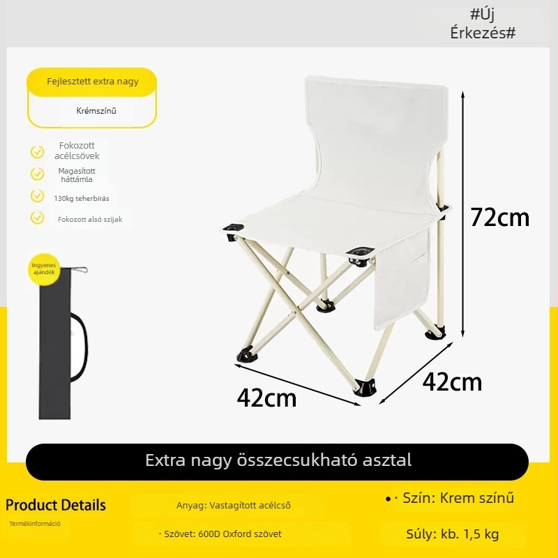 XIH összecsukható szék – hordozható kempingszék háttámlás ülőalkalmatosság, Kína