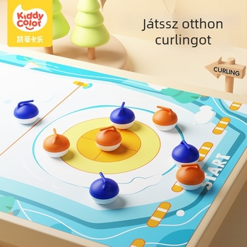 Asztali curling játék 4–14 éveseknek, műanyagból készült interaktív társasjáték, fejleszti a kéz-szem koordinációt és a szülő-gyermek kapcsolatot