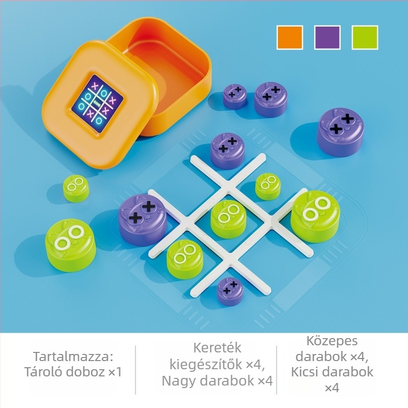 Szülő-gyermek interaktív Tic Tac Toe, műanyagból, agyi fejlődés támogatása, 4–60 éveseknek