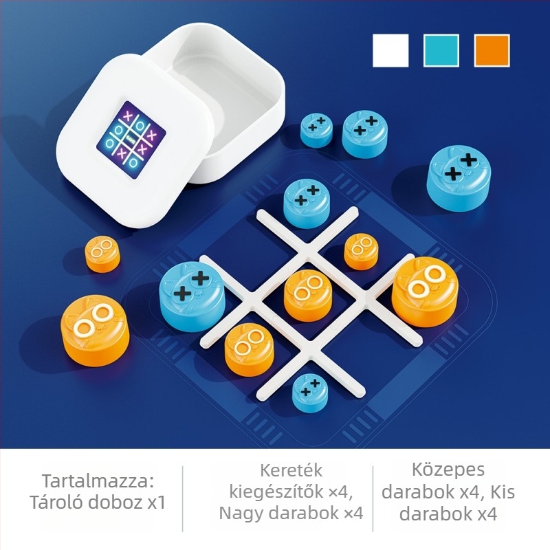 Szülő-gyermek interaktív Tic Tac Toe, műanyagból, agyi fejlődés támogatása, 4–60 éveseknek