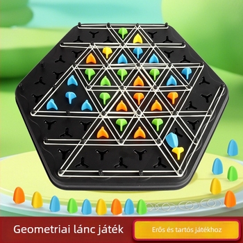 Műanyagból készült társasjáték a logikai gondolkodás fejlesztésére, háromszög alakú láncszemekkel — 4–6, 7–14 és 15–35 éveseknek