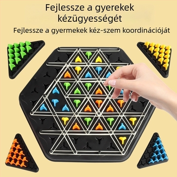 Műanyagból készült társasjáték a logikai gondolkodás fejlesztésére, háromszög alakú láncszemekkel — 4–6, 7–14 és 15–35 éveseknek
