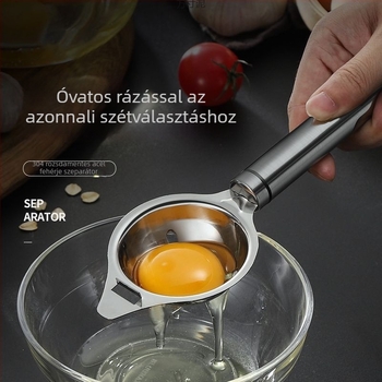 Rozsdamentes acél tojásfehérje szeparáló kanál, nem elektromos, modern minimalista dizájn, logó nyomtatási lehetőség