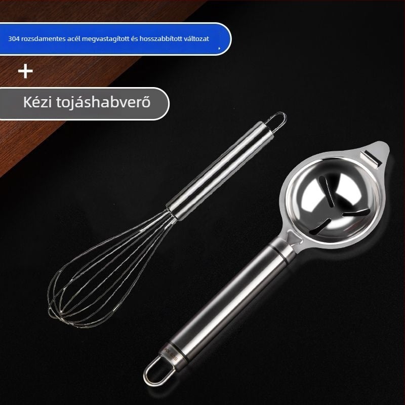 Rozsdamentes acél tojásfehérje szeparáló kanál, nem elektromos, modern minimalista dizájn, logó nyomtatási lehetőség