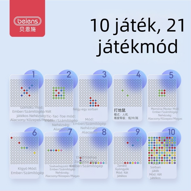 Beenshi okos sakktábla, sokoldalú elektronikus Gomoku és Tic-Tac-Toe játék, karácsonyi oktató játék fuziós gyöngyökkel
