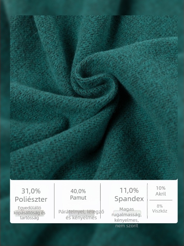 Női magas derekú farmernadrág, vastag és meleg, egyenes szabású, denim-pamut-poliészter keverék