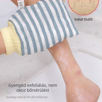 Kétoldalas hát- és testexfoláló kesztyű a fürdőhöz – Erős otthoni használatra, fájdalommentes bőrradírozás