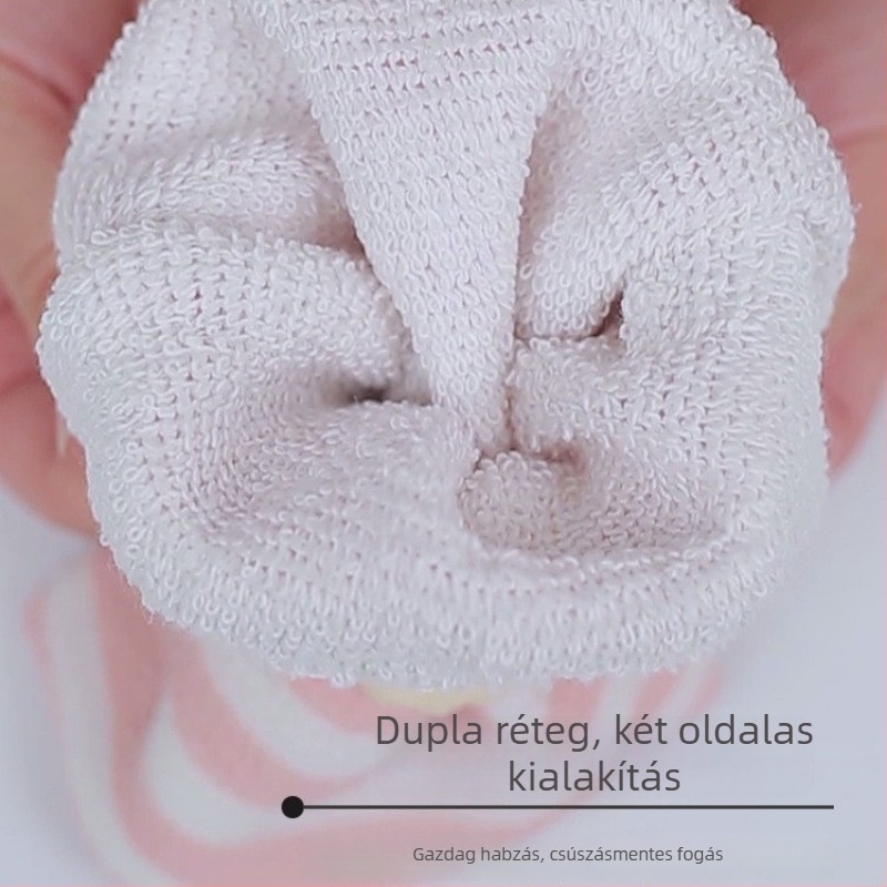 Kétoldalas hát- és testexfoláló kesztyű a fürdőhöz – Erős otthoni használatra, fájdalommentes bőrradírozás