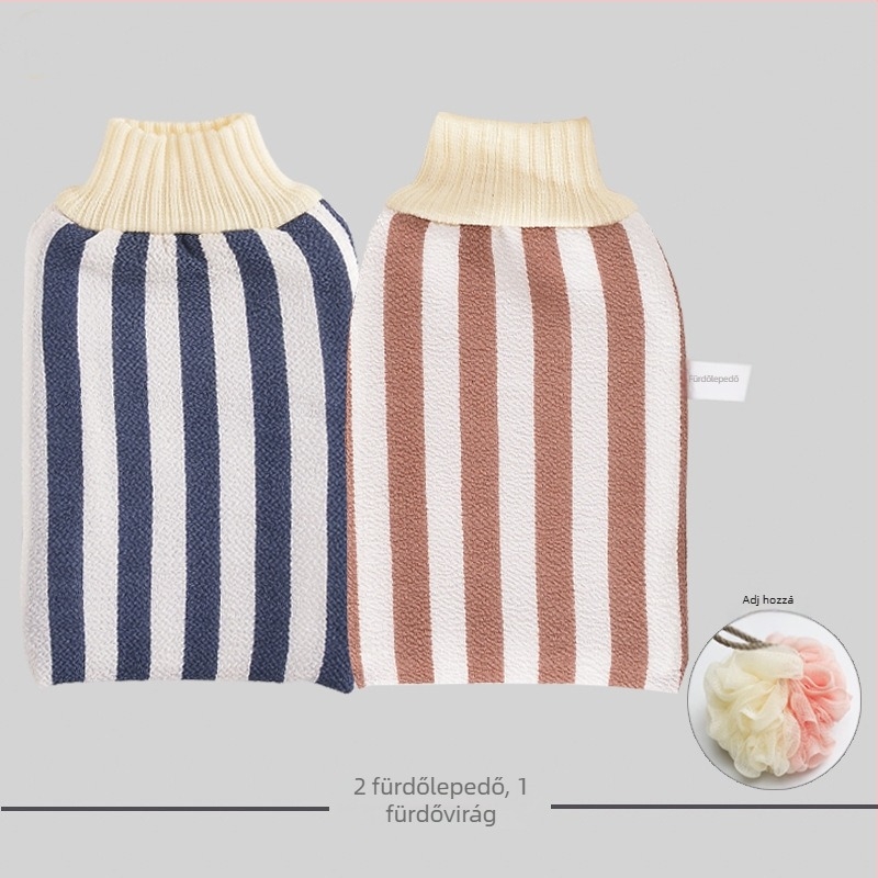 Kétoldalas hát- és testexfoláló kesztyű a fürdőhöz – Erős otthoni használatra, fájdalommentes bőrradírozás