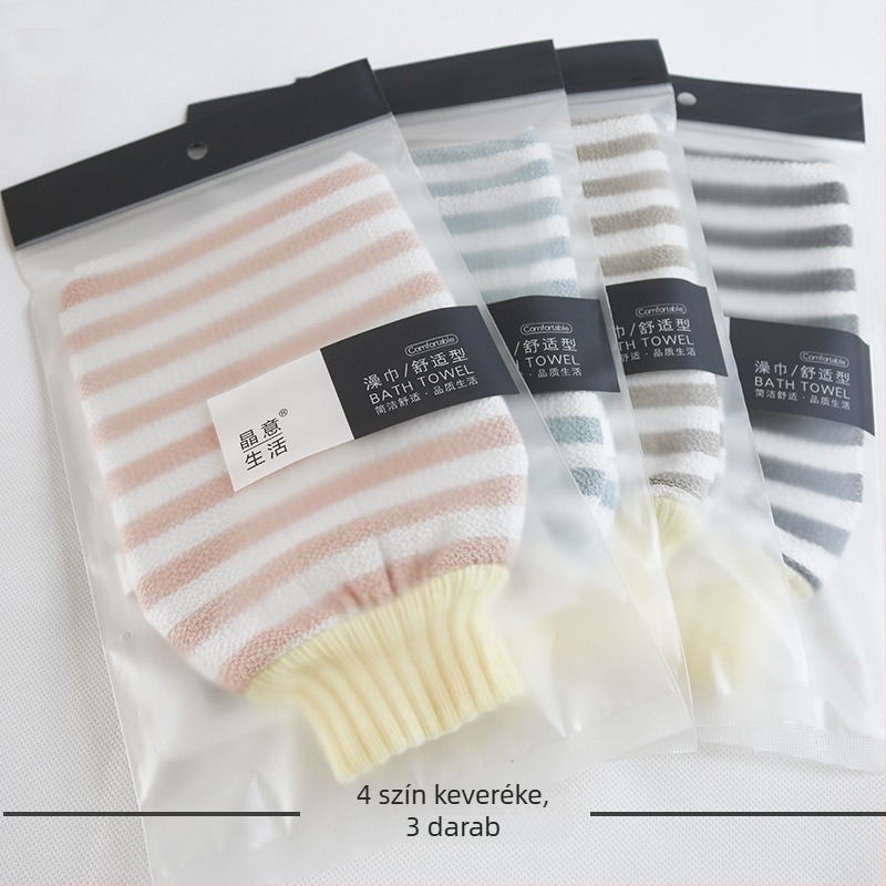 Kétoldalas hát- és testexfoláló kesztyű a fürdőhöz – Erős otthoni használatra, fájdalommentes bőrradírozás