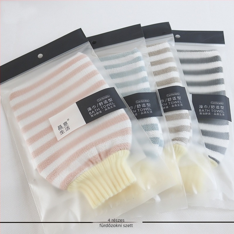 Kétoldalas hát- és testexfoláló kesztyű a fürdőhöz – Erős otthoni használatra, fájdalommentes bőrradírozás