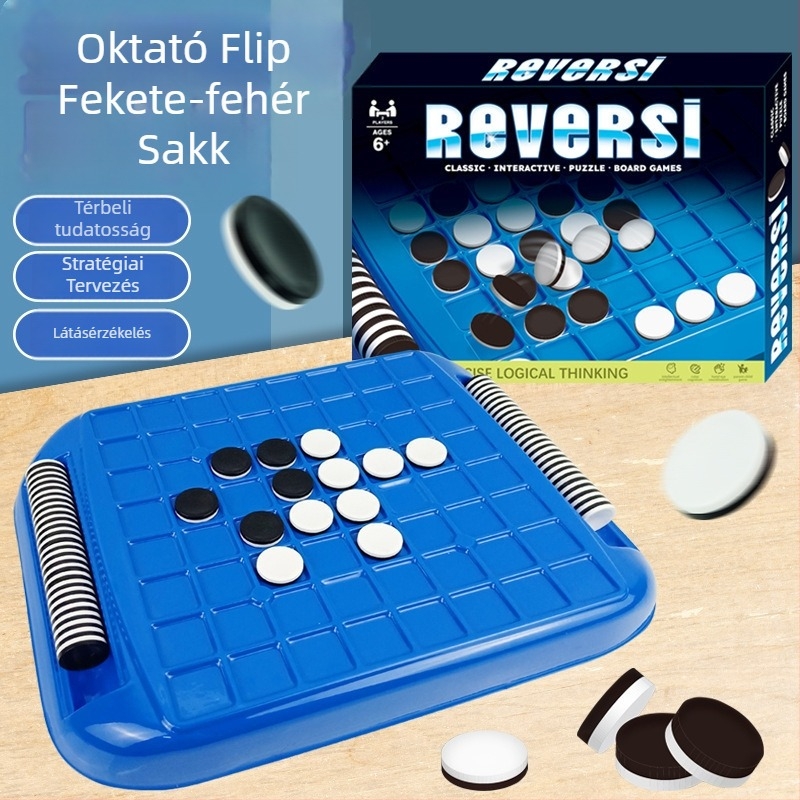 Othello-stílusú oktatási társasjáték gyerekeknek — interaktív családi asztali játék, műanyagból készült, 4–6 éveseknek, szellemi fejlődés