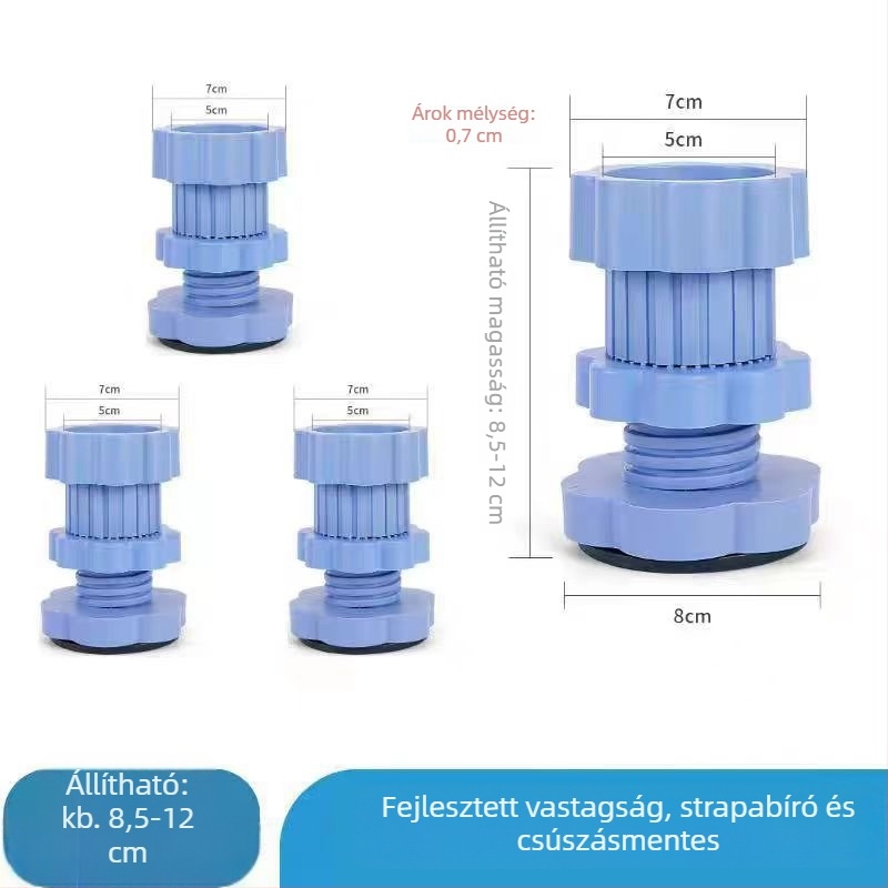 Mosógép lábaihoz alap – csúszásgátló, ütésálló, emelő talppal, készülékek lábaihoz legfeljebb 4.7 cm (modern minimalist dizájn)