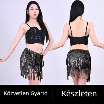 Belly Dance jelmez derékszíjjal és tasszos csípő kendővel, 2025 tavasz, poliészter, >95% poliészter tartalom, Pure Lust stílus, Street Trendsetter, Komplex kivitelezés