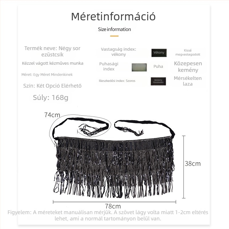 Belly Dance jelmez derékszíjjal és tasszos csípő kendővel, 2025 tavasz, poliészter, >95% poliészter tartalom, Pure Lust stílus, Street Trendsetter, Komplex kivitelezés