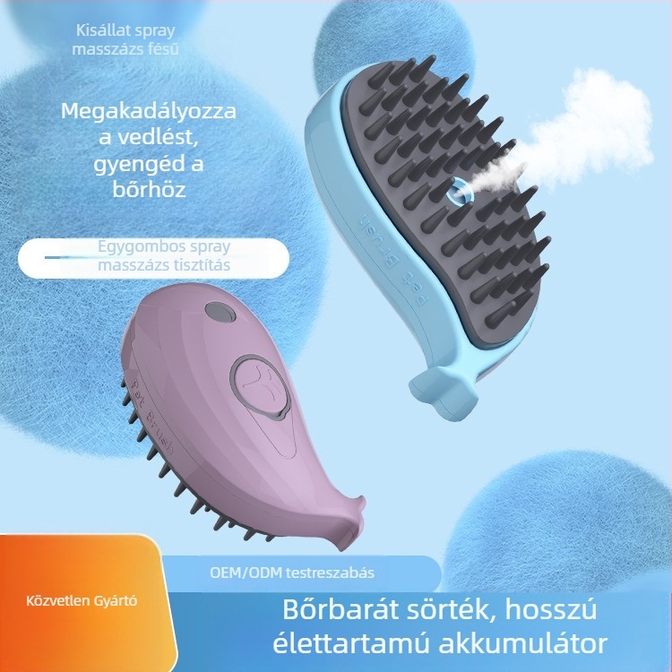 Whale állatok számára készült spray és masszírozó fésű – egy érintéses anti-szőr eltávolítás, fürdető kefe a szőrzet eltávolításához