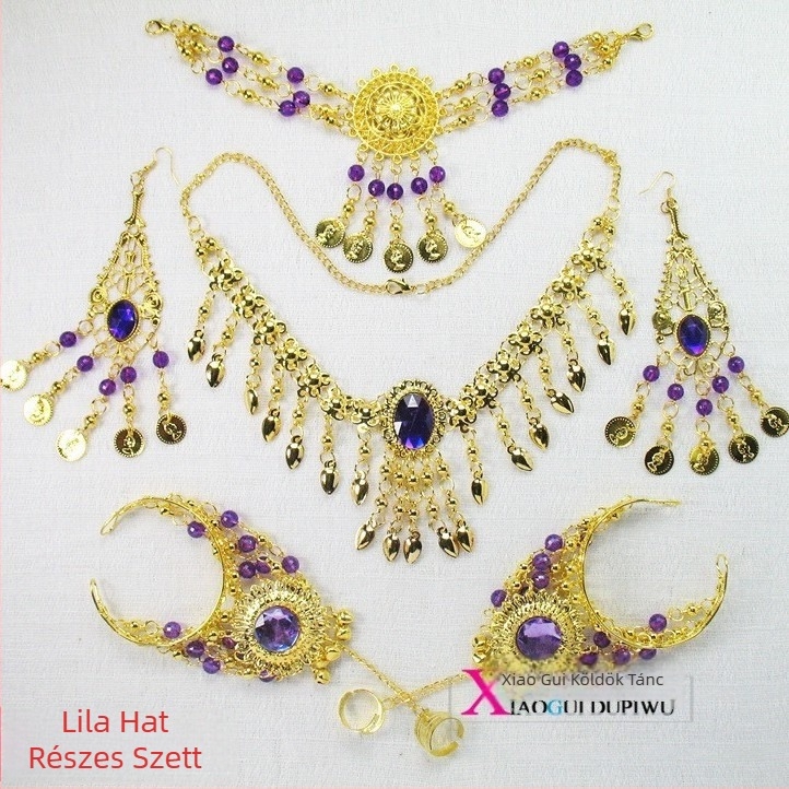 Hasdánc fejfedő – fém indiai táncos fejfedő, Xiaogui márka, uniszex, szabályos lánc, fém medál, téli 2024