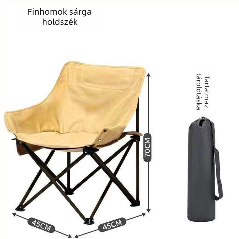 Moon chair kültéri kempingezéshez — összecsukható szék Oxford anyagból és acél vázból, hordozható a tengerpartra és kültéri használatra