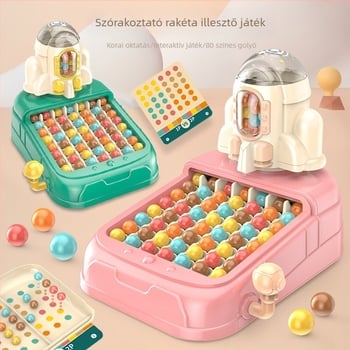 Rocket Rainbow gyerekeknek szóló asztali játék — két játékos interaktív puzzle a kéz-szem koordináció és a logikus gondolkodás fejlesztésére (műanyag)