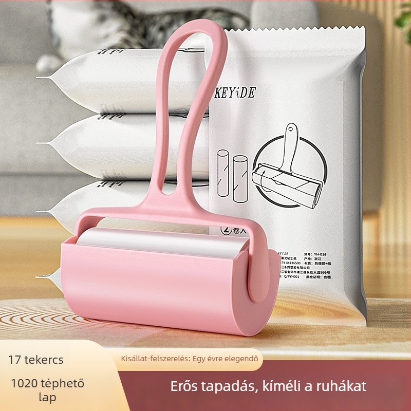Ragasztó görgő ruhákról és háziállatok szőrének eltávolítására – cserélhető papírok