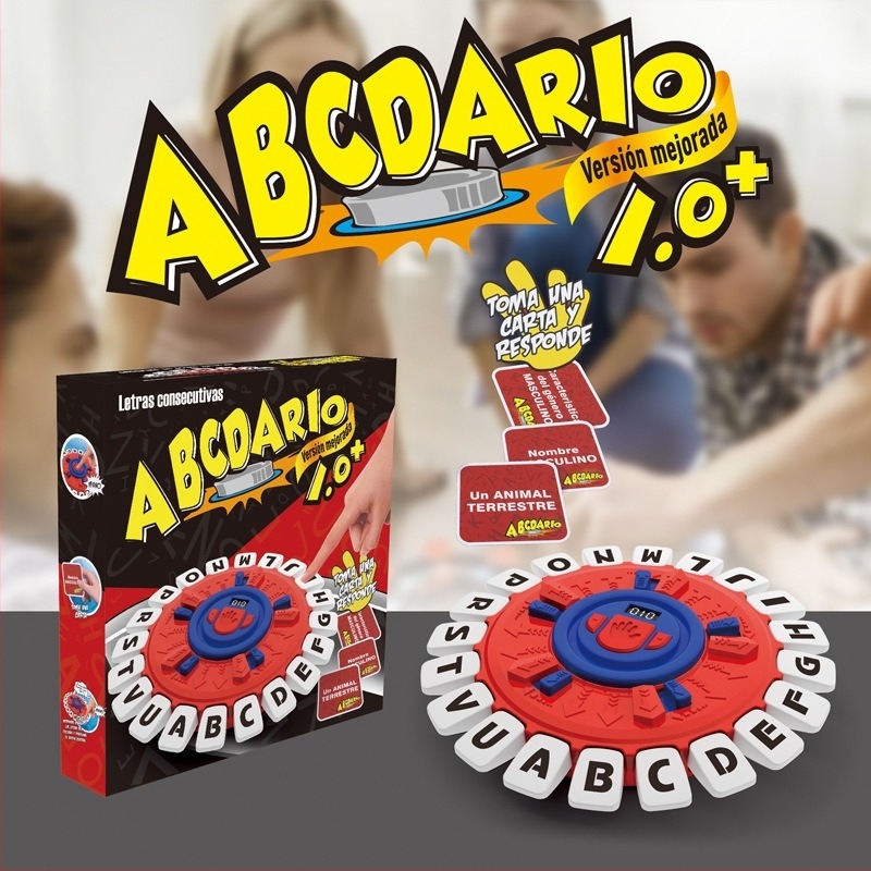 Oktatási célú családi társasjáték angol ABC-vel – műanyagból, időzítő kerékkel, 7–14 éveseknek.