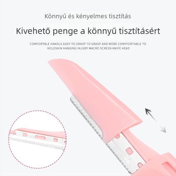 Szemöldök-trimmelő, biztonságos hajtogatás, karcolásmentes kivitel, kezdő készlet, cserélhető pengék
