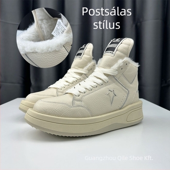 Ro Collaboration Magas szárú sneakers – felsőrész borjúbőrből, gumitalp, belső báránybőrbélés, természetes bőrből készült talpbetét