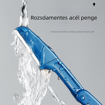 Szemöldök formázó kés, összecsukható, rozsdamentes acél, 3 darabos készlet, modell Q001