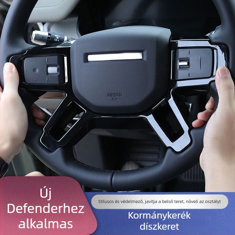 Land Rover Defender 90/110 (2020-2024) kormánykerék gombjainak díszkerete — műanyag mágneses matricák