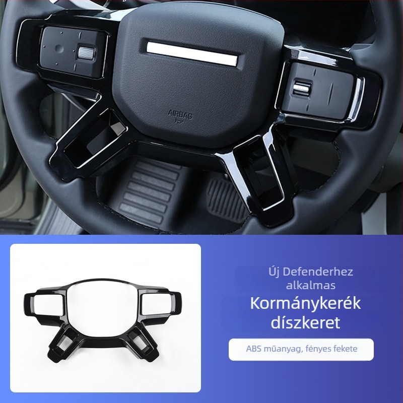 Land Rover Defender 90/110 (2020-2024) kormánykerék gombjainak díszkerete — műanyag mágneses matricák