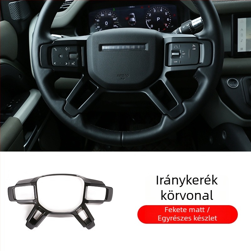 Land Rover Defender 90/110 (2020-2024) kormánykerék gombjainak díszkerete — műanyag mágneses matricák