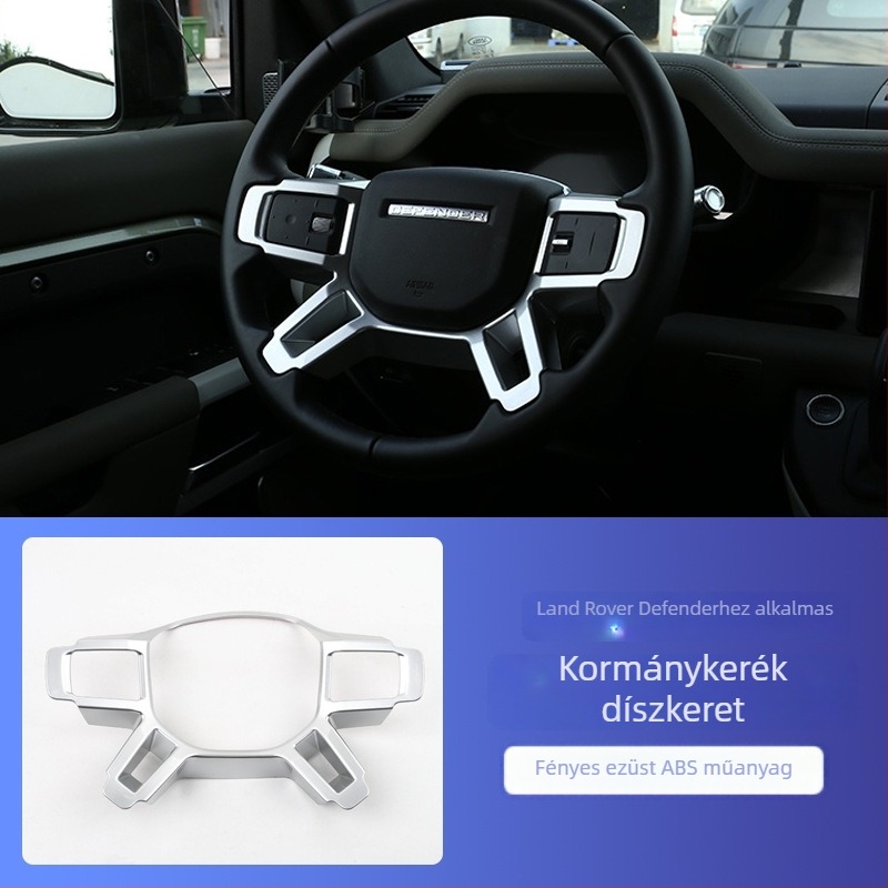 Land Rover Defender 90/110 (2020-2024) kormánykerék gombjainak díszkerete — műanyag mágneses matricák