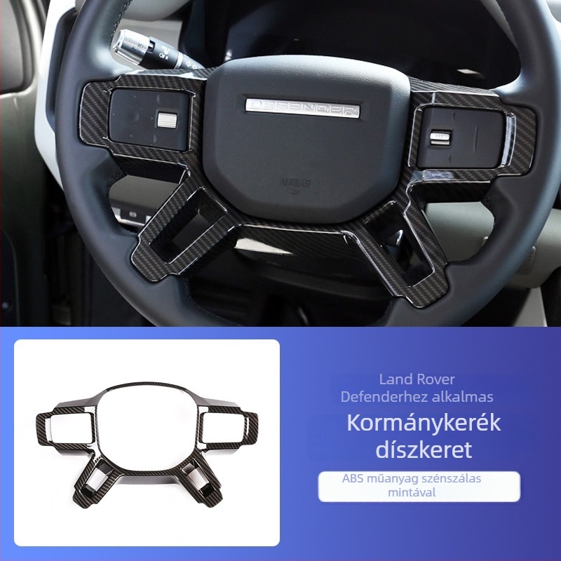 Land Rover Defender 90/110 (2020-2024) kormánykerék gombjainak díszkerete — műanyag mágneses matricák