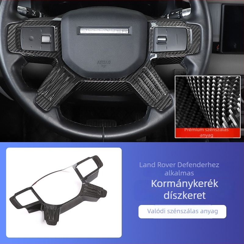 Land Rover Defender 90/110 (2020-2024) kormánykerék gombjainak díszkerete — műanyag mágneses matricák