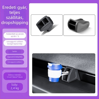 Tesla Model Y/3 légcsatorna-clip adapter — ABS, Snap-on telepítés, illeszkedik a műszerfalhoz, modell TSL1585