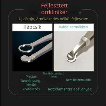 Orrszőrnyíró kerek fejjel, rozsdamentes acélból, hőkezeletelt
