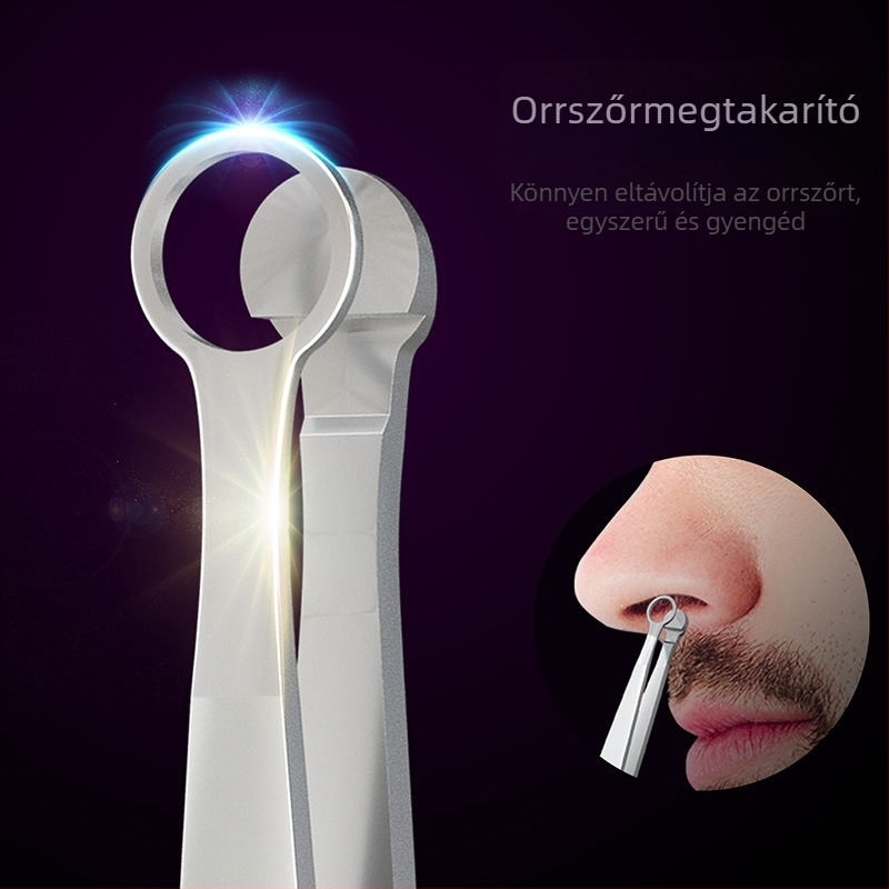 Orrszőrnyíró kerek fejjel, rozsdamentes acélból, hőkezeletelt